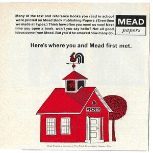 1967 Mead Papers School Educational Reference Books Vintage Magazine Print Ad